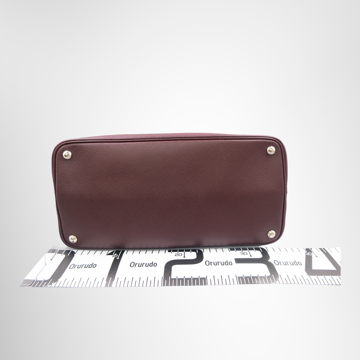 Burgundy Saffiano Leather Double Handle Tote Bag