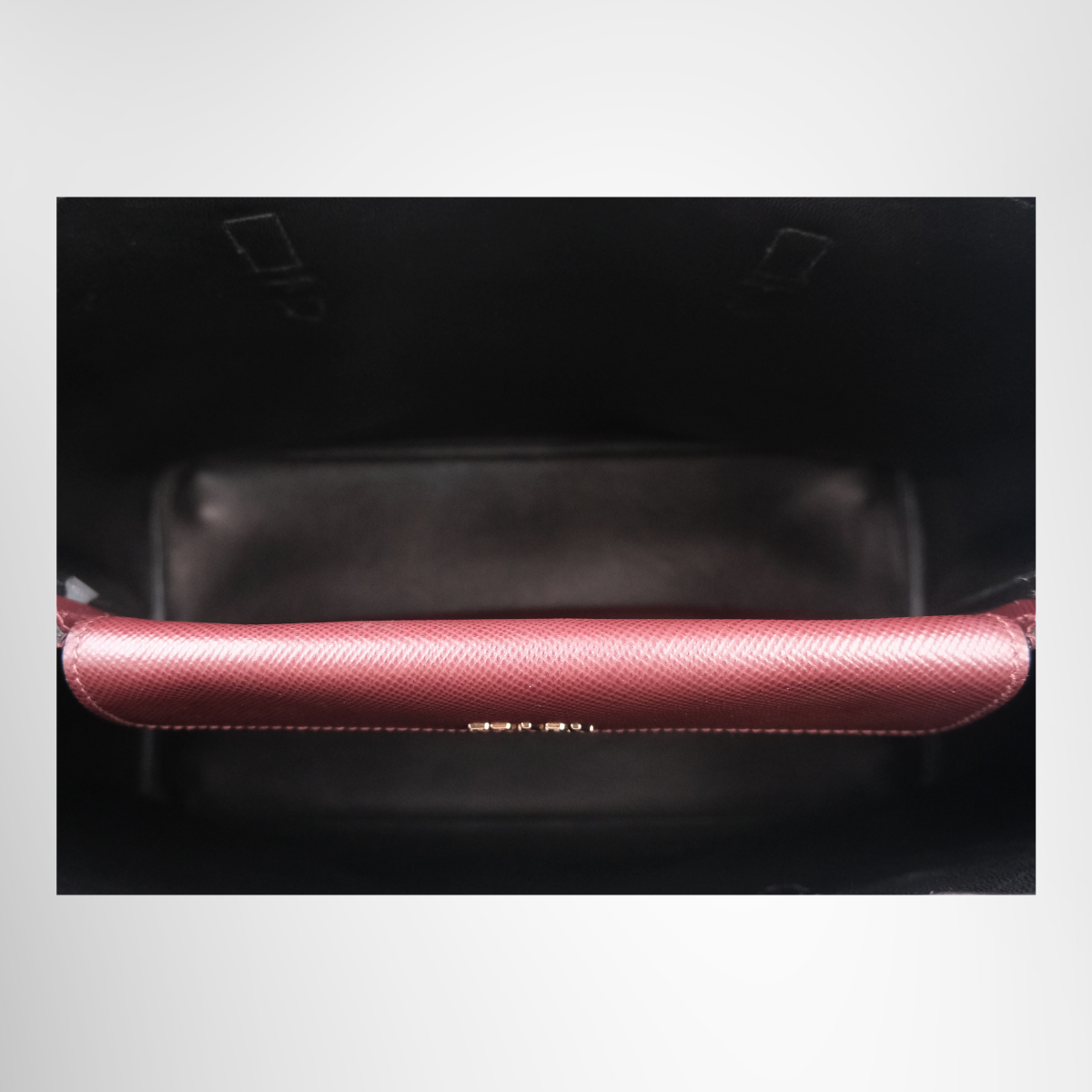 Burgundy Saffiano Leather Double Handle Tote Bag