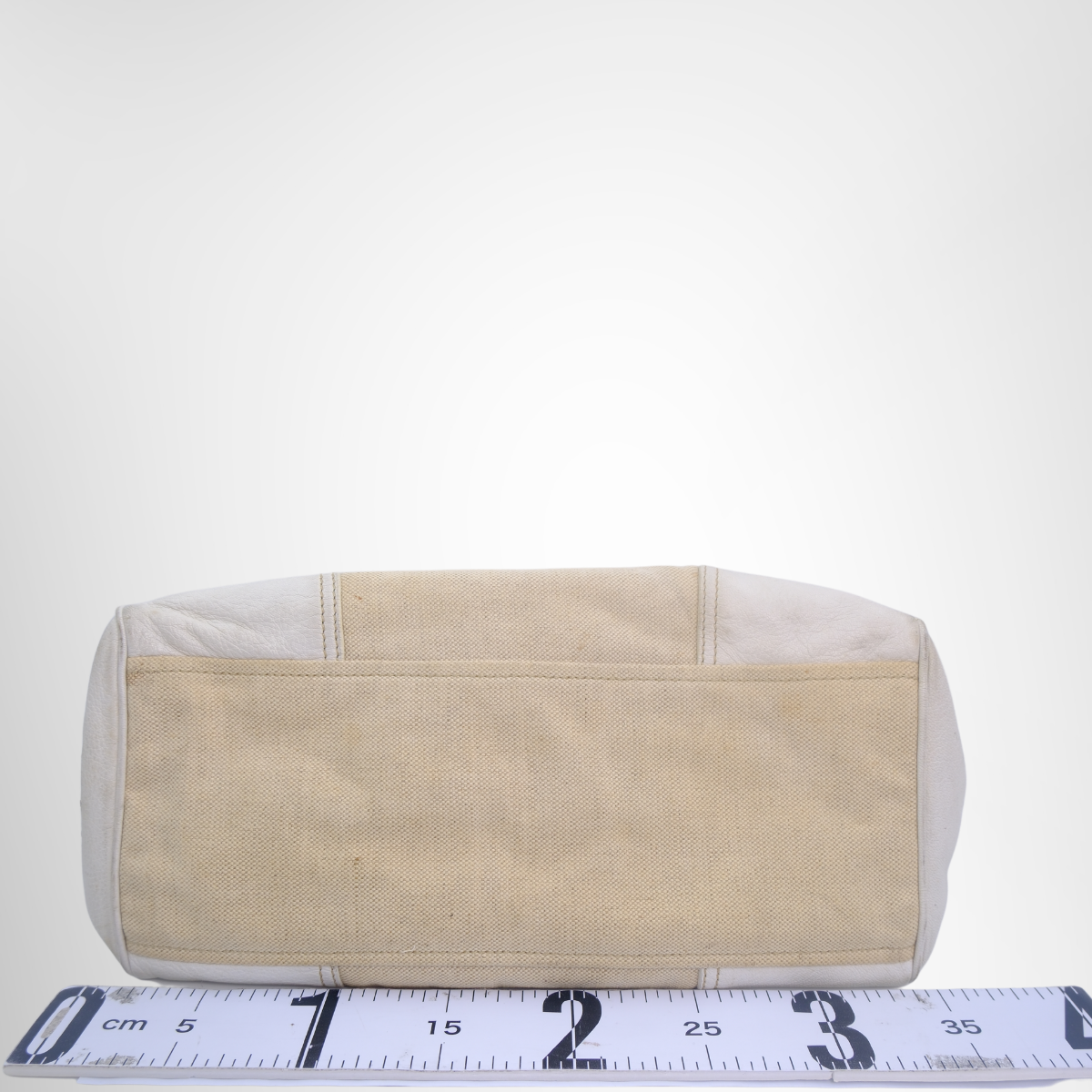 White Canvas Leather Tote