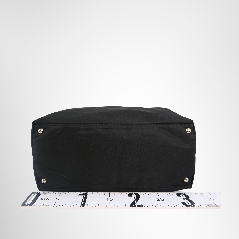 Prada Preowned Luxury Bag Black Nylon Tote Bag Bottom View