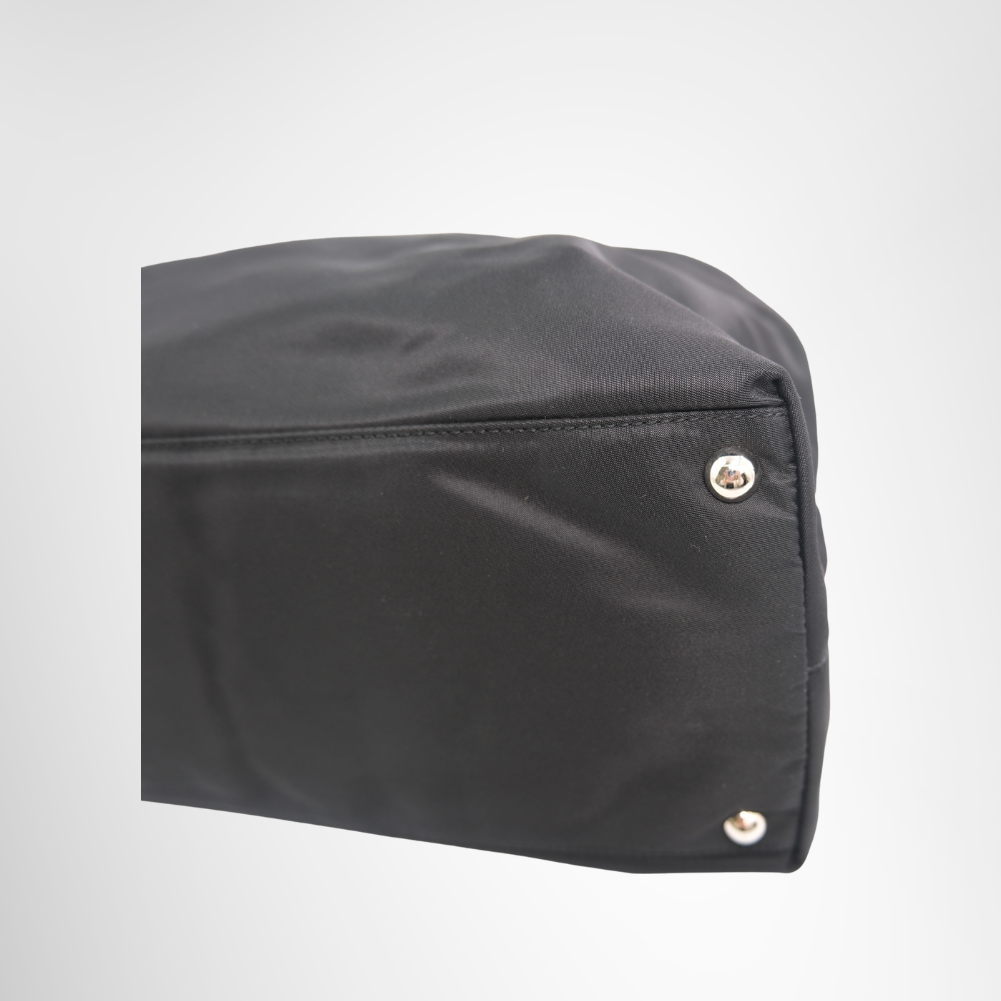 Prada Preowned Luxury Bag Black Nylon Tote Bag Bottom View 3