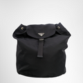 Prada Preowned Luxury Bag Black Re-Nylon Backpack Front View