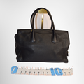Prada Preowned Luxury Bag Black Vitello Grain Leather Double Handle Tote Bag Back View