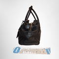 Prada Preowned Luxury Bag Black Vitello Grain Leather Double Handle Tote Bag Side View