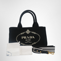 Prada Preowned Luxury Bag Canapa Black Front View 2