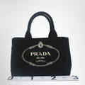 Prada Preowned Luxury Bag Canapa Black Front View 3