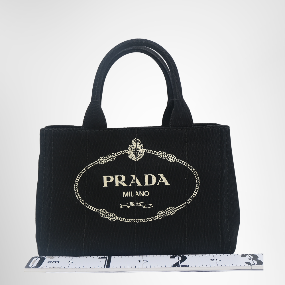Prada Preowned Luxury Bag Canapa Black Front View 3