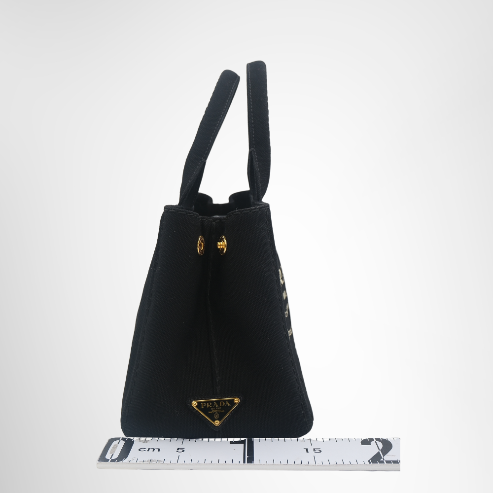 Prada Preowned Luxury Bag Canapa Black Side View