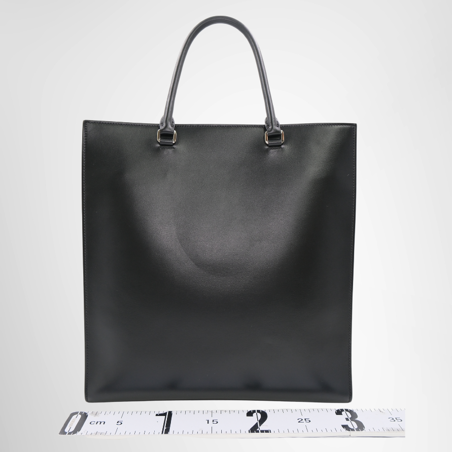 Prada Preowned Luxury Bag Embossed Triangle Logo Tote Bag Back View