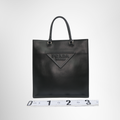 Prada Preowned Luxury Bag Embossed Triangle Logo Tote Bag Front View 2