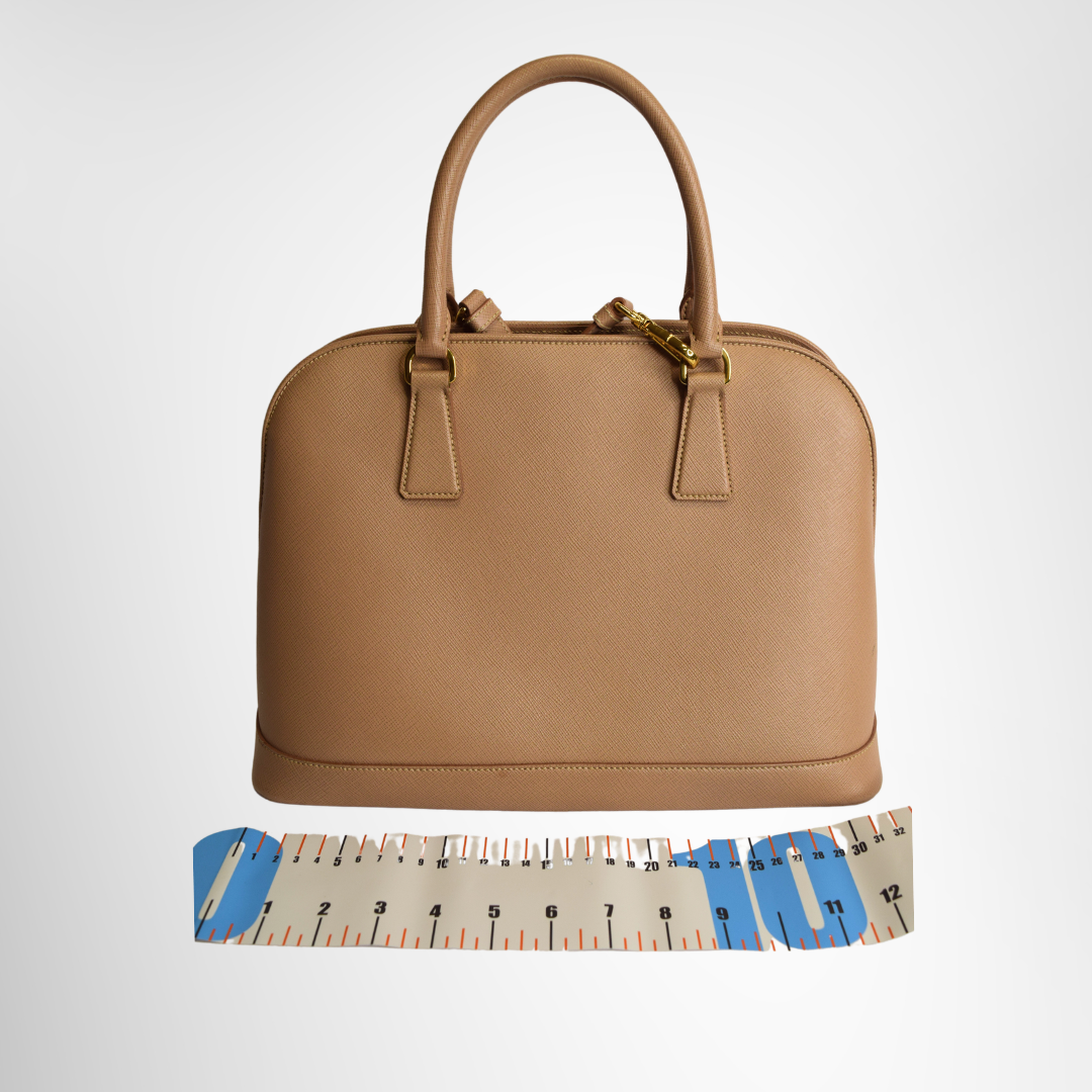Prada Preowned Luxury Bag Promenade Saffiano Leather Bag Back View