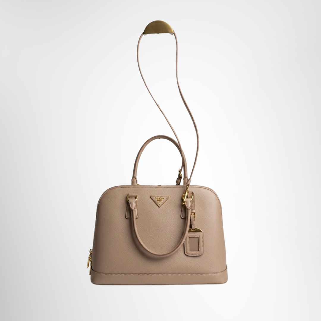Prada Preowned Luxury Bag Promenade Saffiano Leather Bag Front View