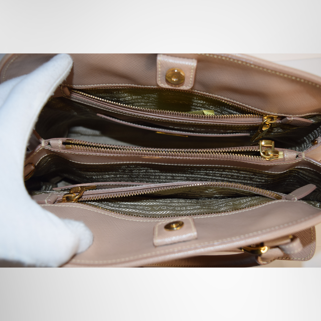 Prada Preowned Luxury Bag Promenade Saffiano Leather Bag Interior View