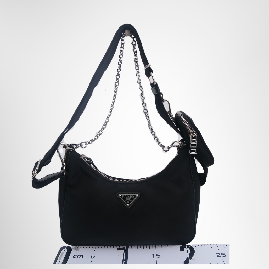 Prada Preowned Luxury Bag Re-Edition 2005 Chain Shoulder Bag Front View 2