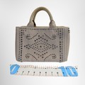 Prada Preowned Luxury Bag Rhinestone Canap Tote Front View 2