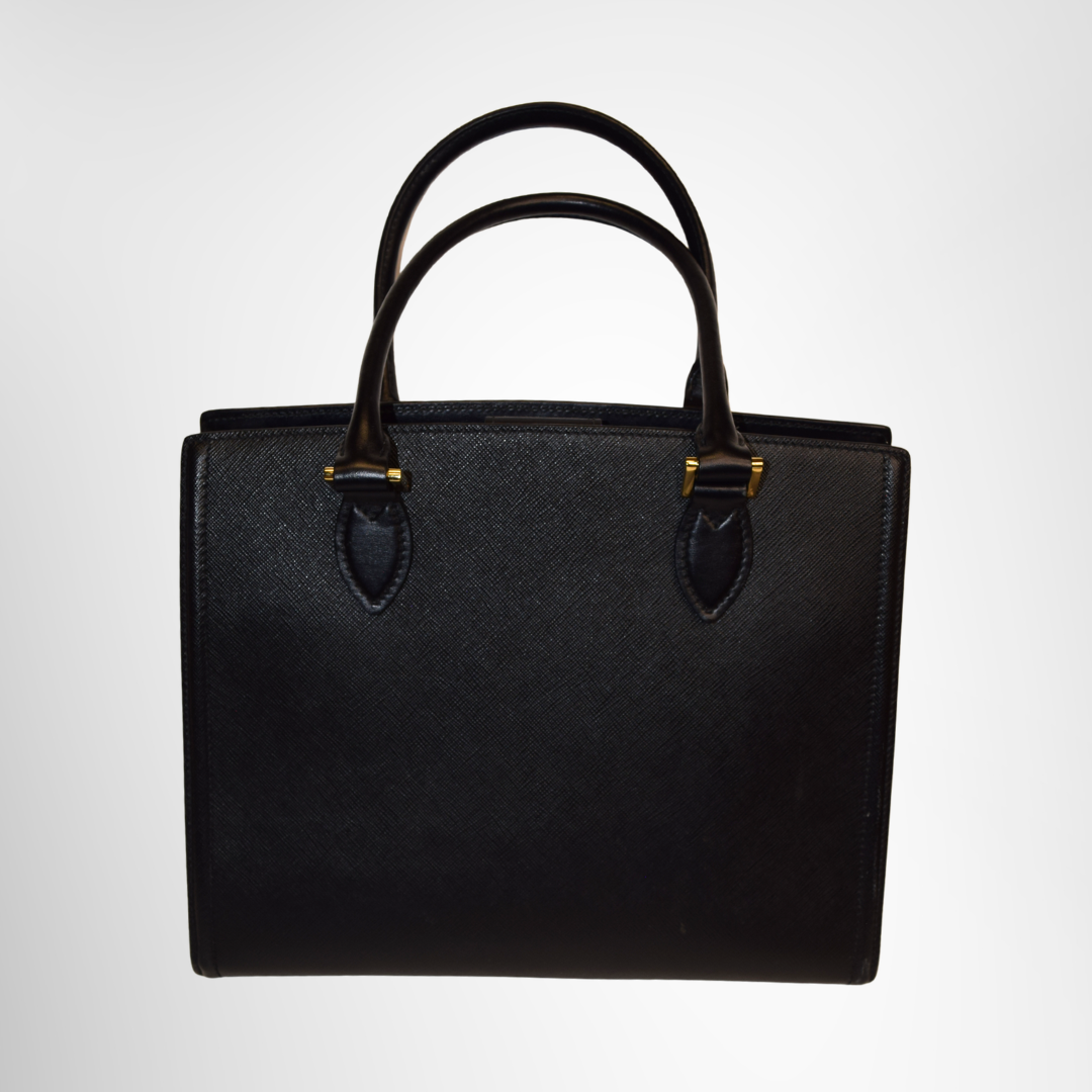 Prada Preowned Luxury Bag Safiano Tote Back View