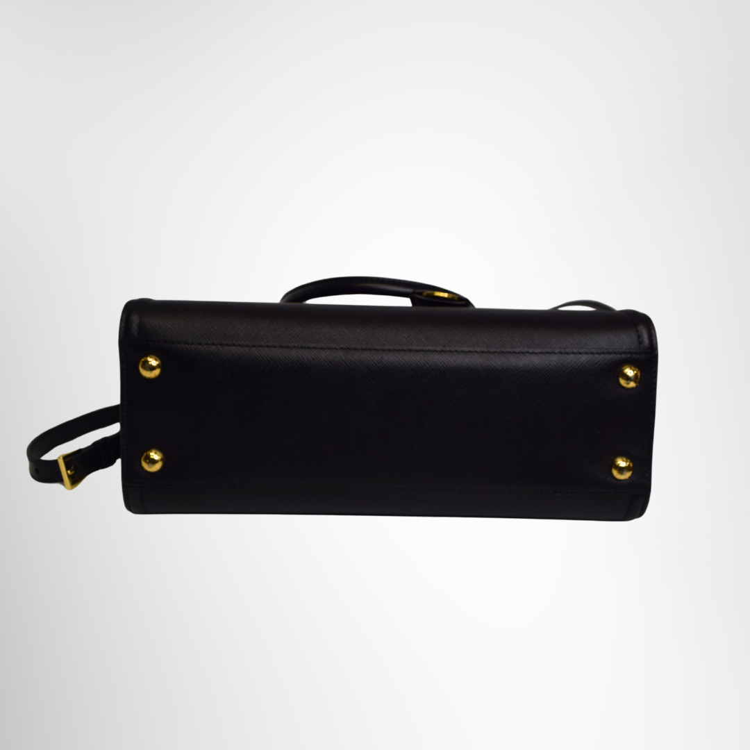 Prada Preowned Luxury Bag Safiano Tote Bottom View