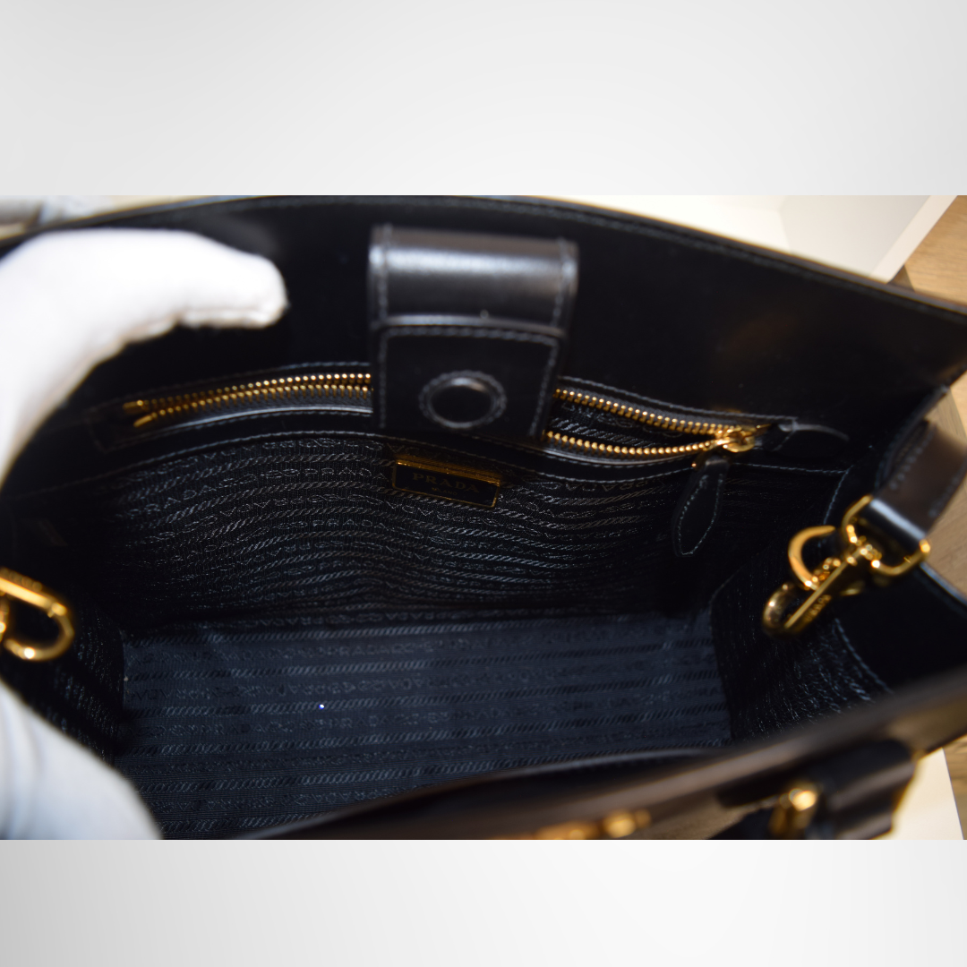 Prada Preowned Luxury Bag Safiano Tote Interior View