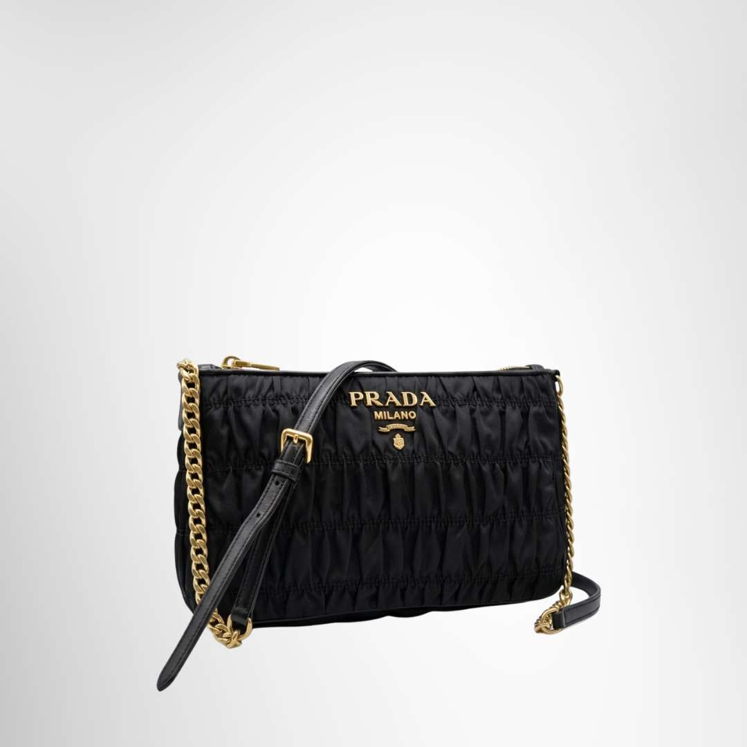 Prada Preowned Luxury Bag Tessuto Gaufre Sling Bag Front View