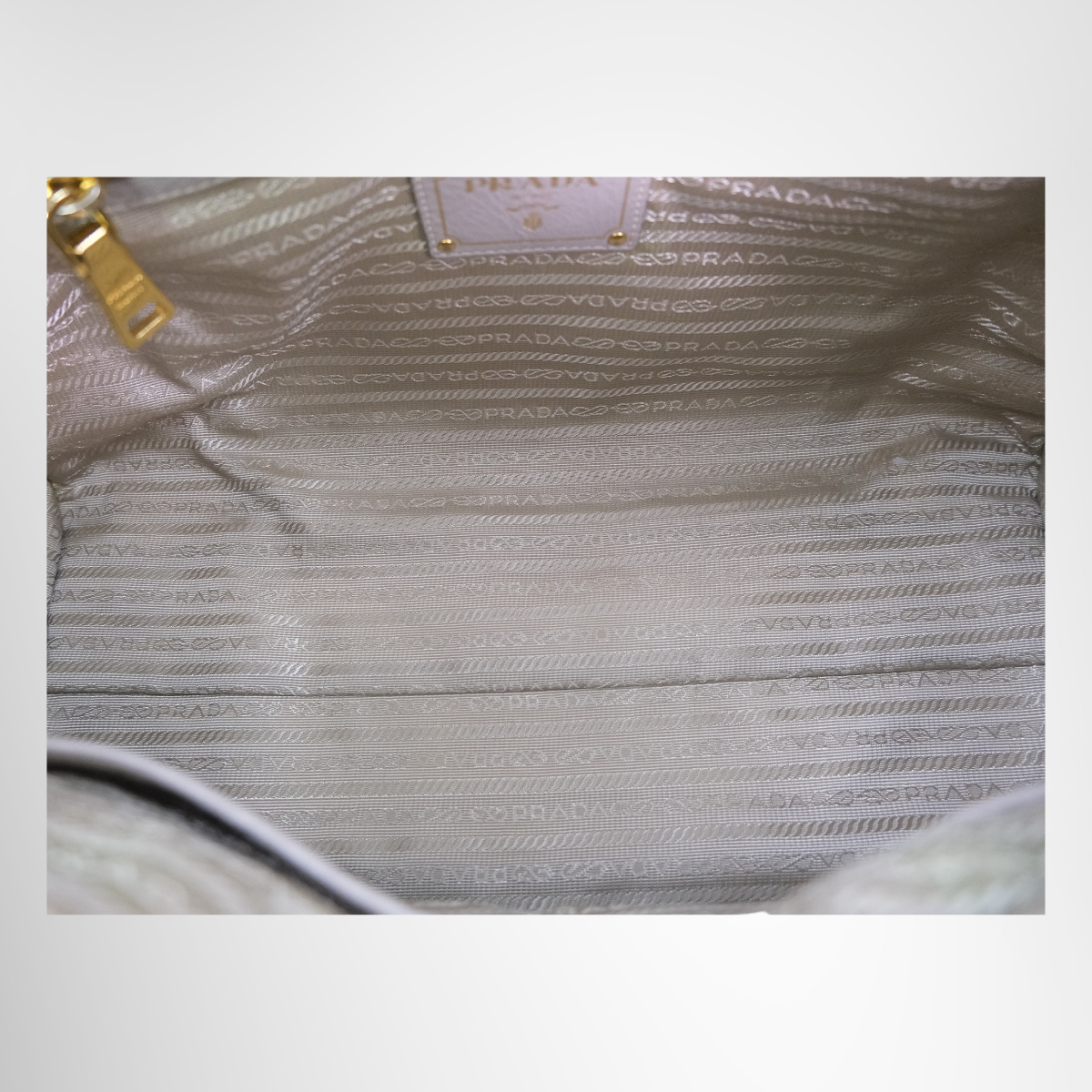 Prada Bauletto Vitello Daino Front Zip Satchel – Beige