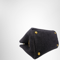 Prada Preowned Luxury Black DEMIN 2-Way Canapa Bag Bottom Side View2 - Antonio & Co.