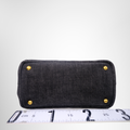 Prada Preowned Luxury Black DEMIN 2-Way Canapa Bag Bottom View - Antonio & Co.
