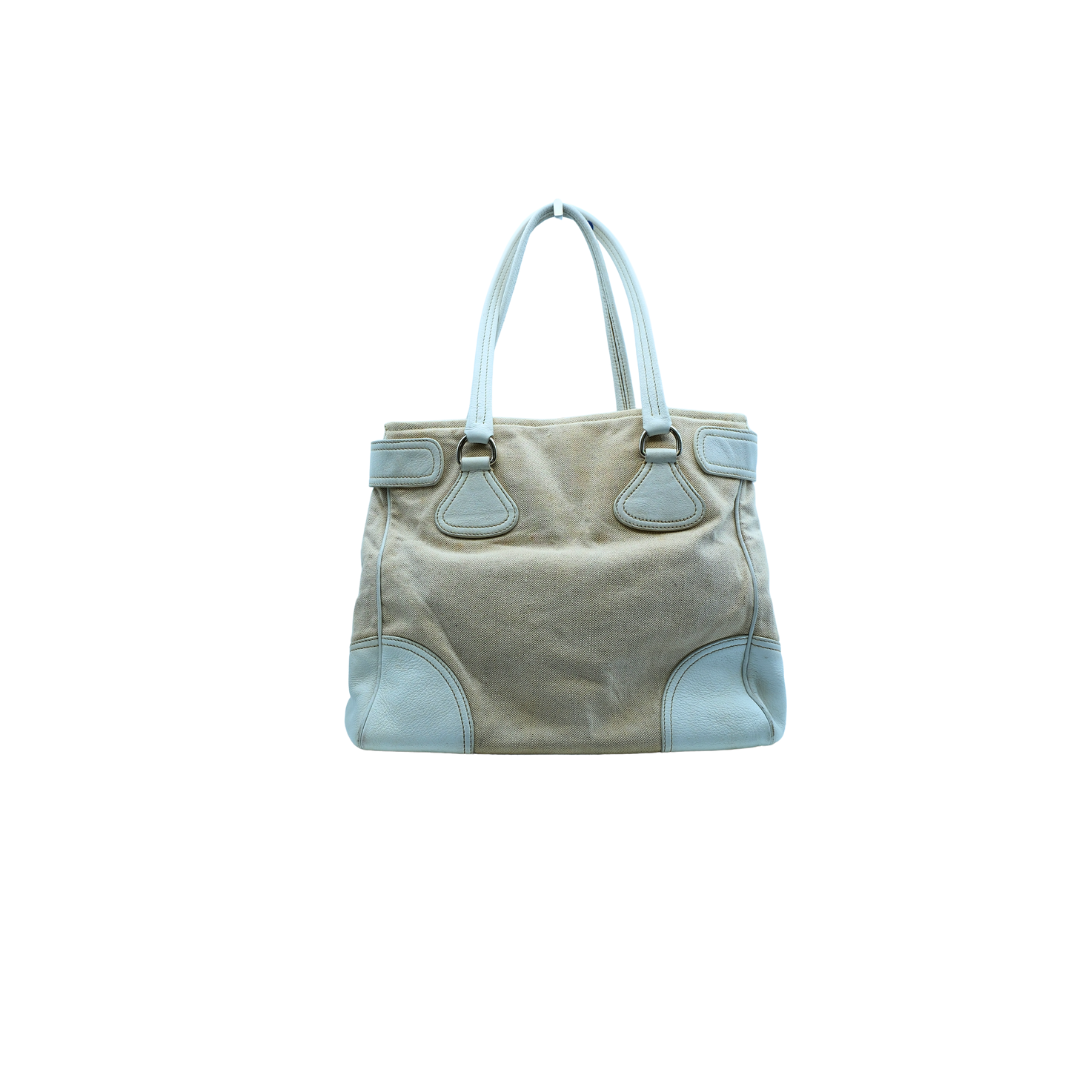 Prada Preowned Luxury Canvas Tote Bag Front View