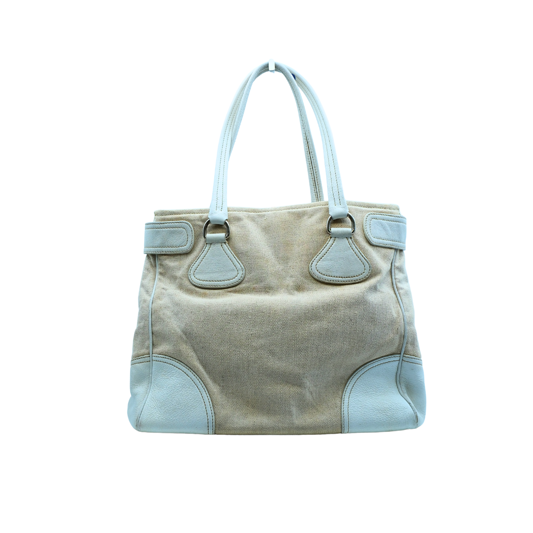 Prada Preowned Luxury Canvas Tote Bag Front View 1