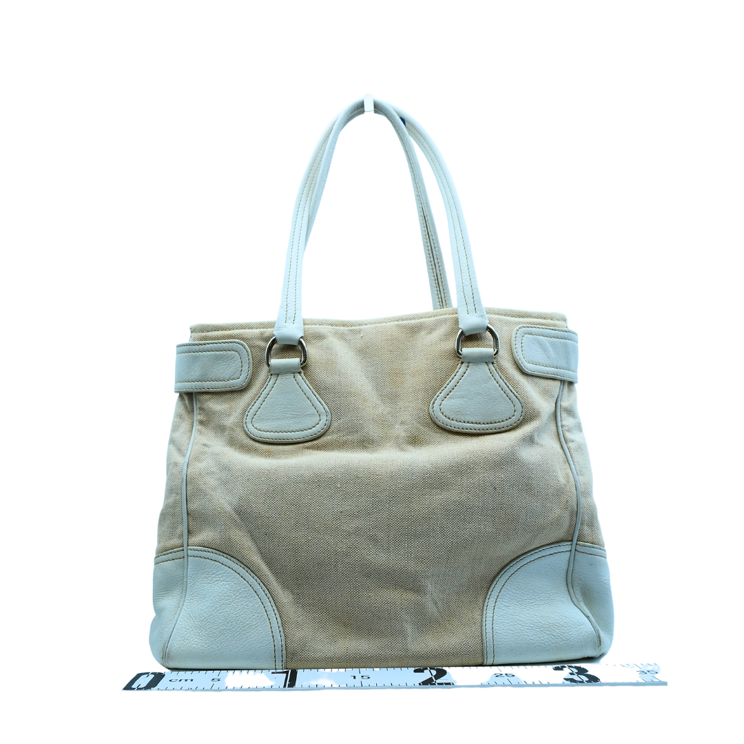 Prada Preowned Luxury Canvas Tote Bag Front View 2
