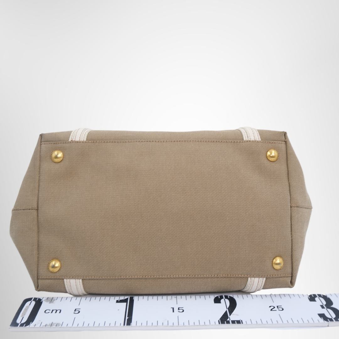 Prada Preowned Luxury Logo Jacquard Tote Bag Bottom View - Antonio & Co.