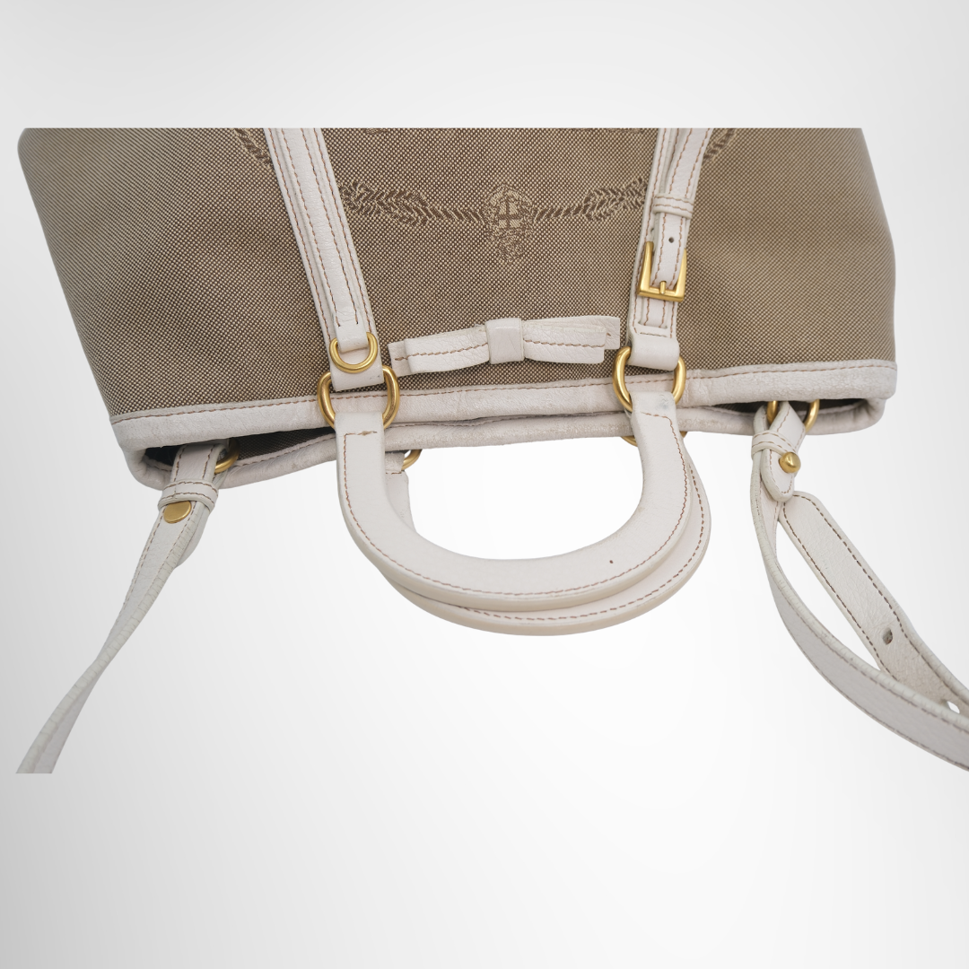 Prada Preowned Luxury Logo Jacquard Tote Bag Handle - Antonio & Co.