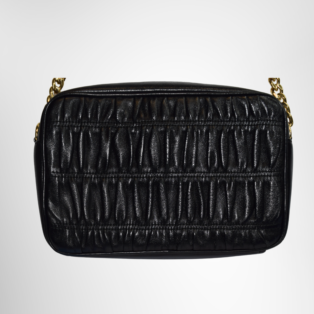 Prada Preowned Luxury Nappa Gaufre Camera Bag Back View