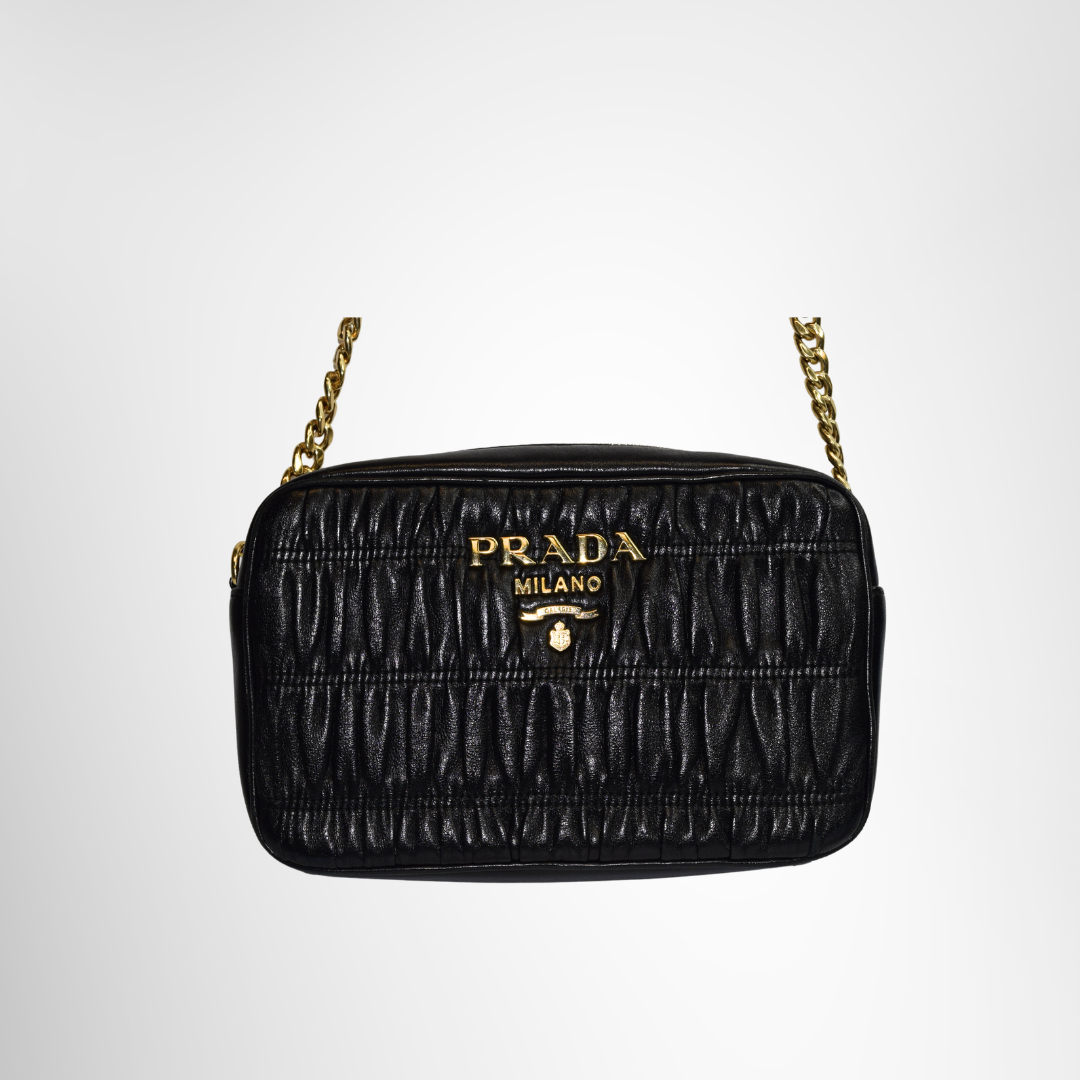 Prada Preowned Luxury Nappa Gaufre Camera Bag Front Page