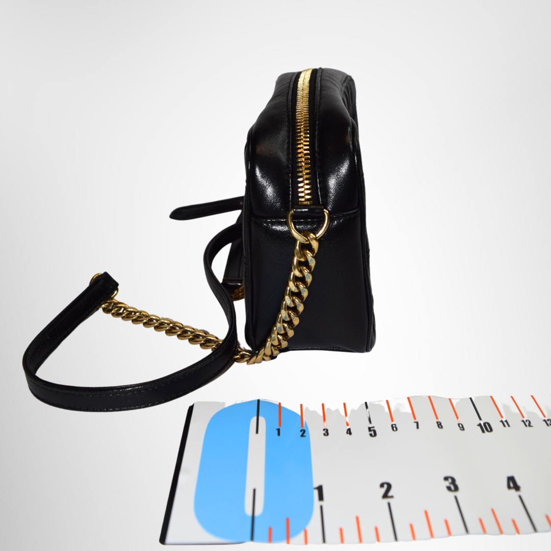 Prada Preowned Luxury Nappa Gaufre Camera Bag Side View