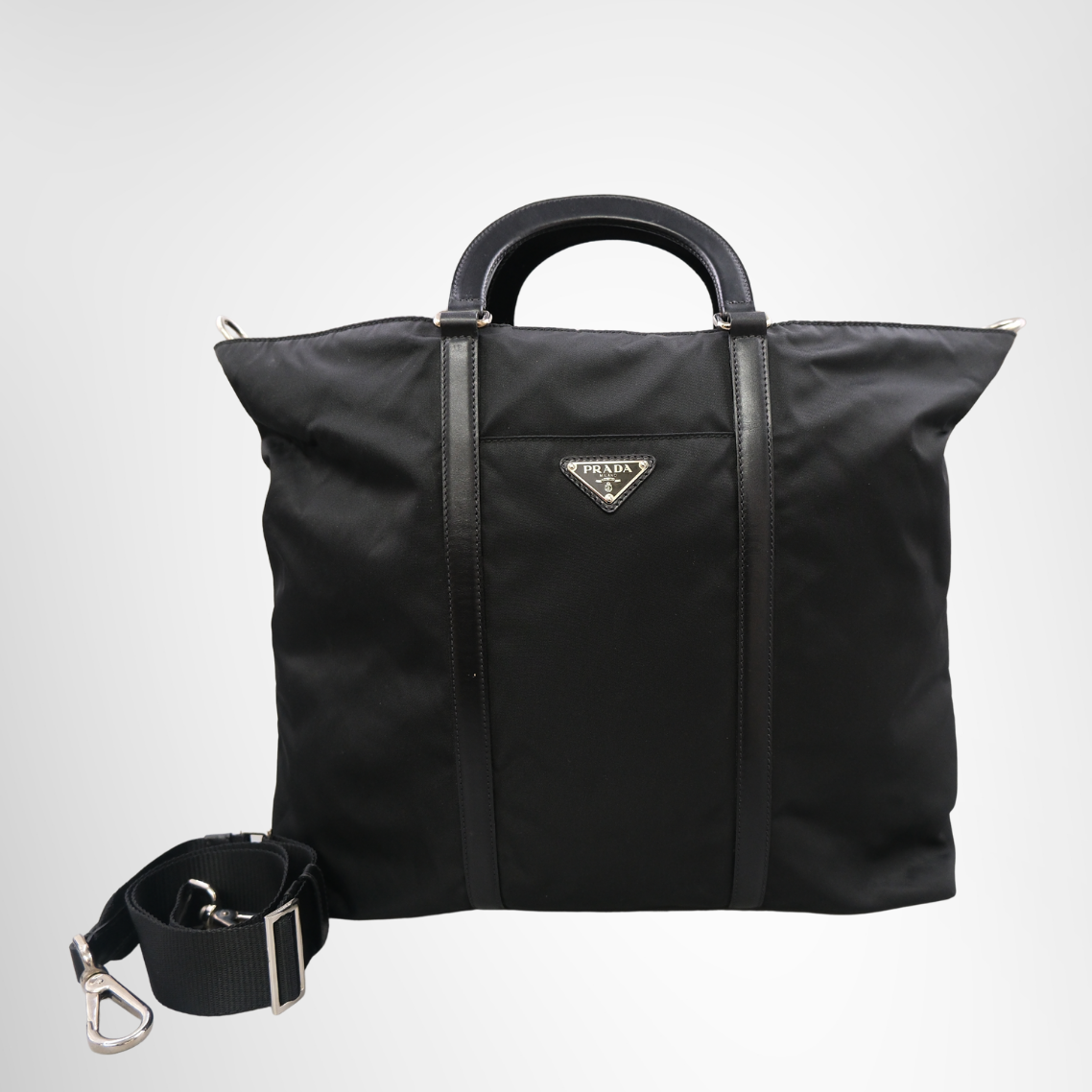 Prada Nylon 2-Way Shoulder Tote Bag – Black