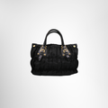 Prada Preowned Luxury Tessuto Gaufre Tote Bag Back View
