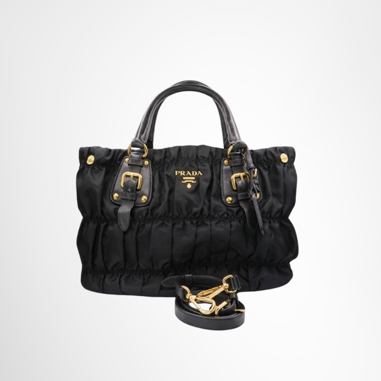 Prada Preowned Luxury Tessuto Gaufre Tote Bag Front Page
