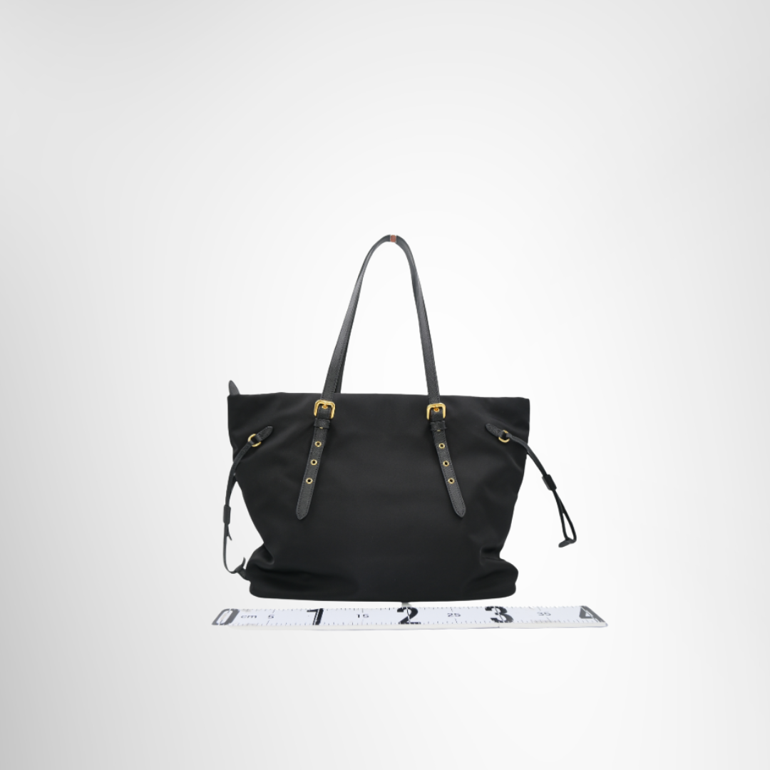 Prada Preowned Luxury Tessuto Shopping Tote Back View