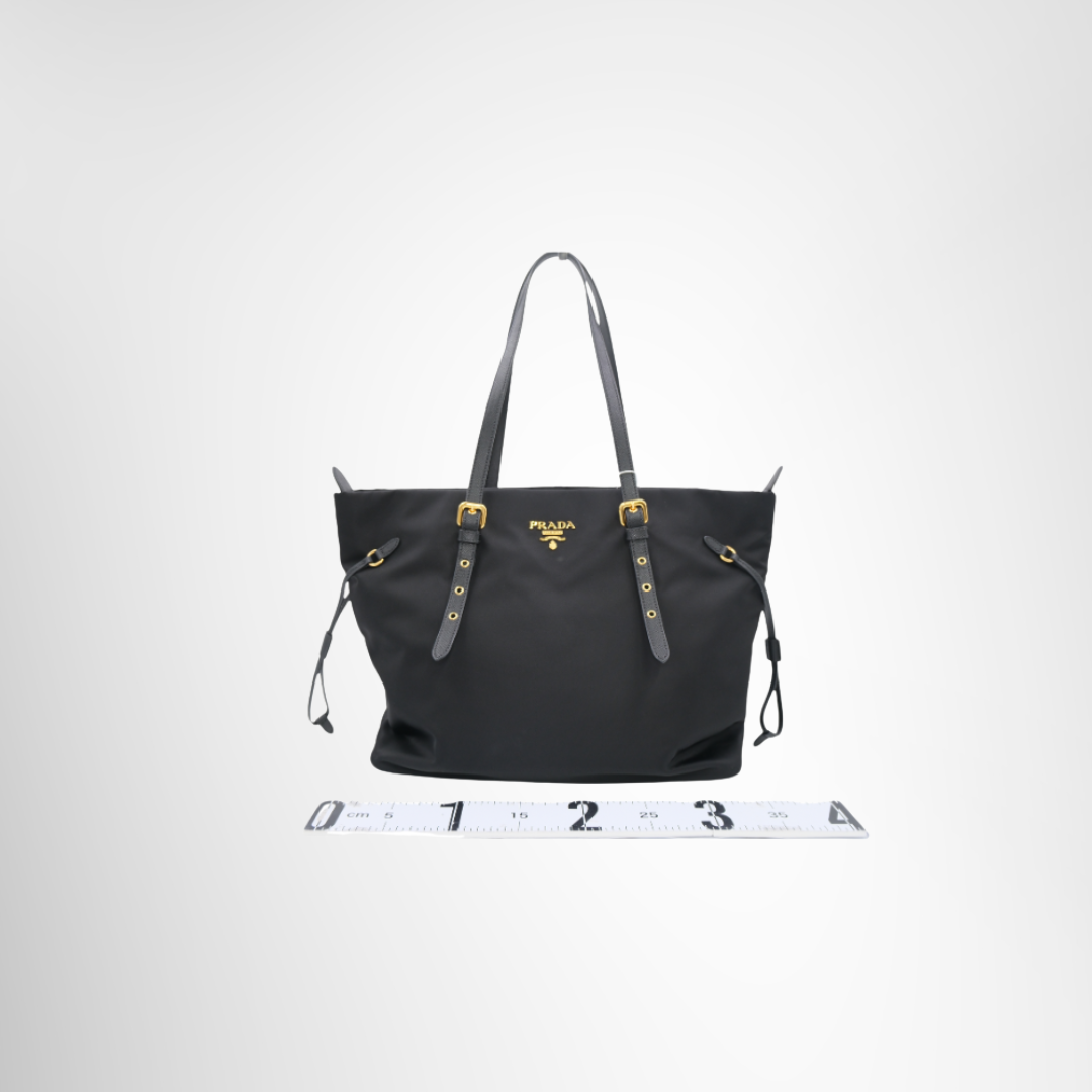 Prada Preowned Luxury Tessuto Shopping Tote Front View