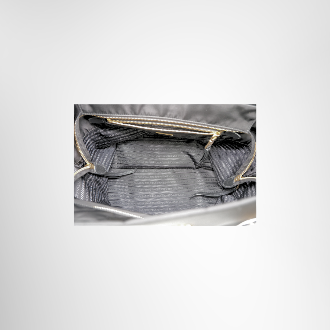Prada Preowned Luxury Tessuto Shopping Tote Interior View