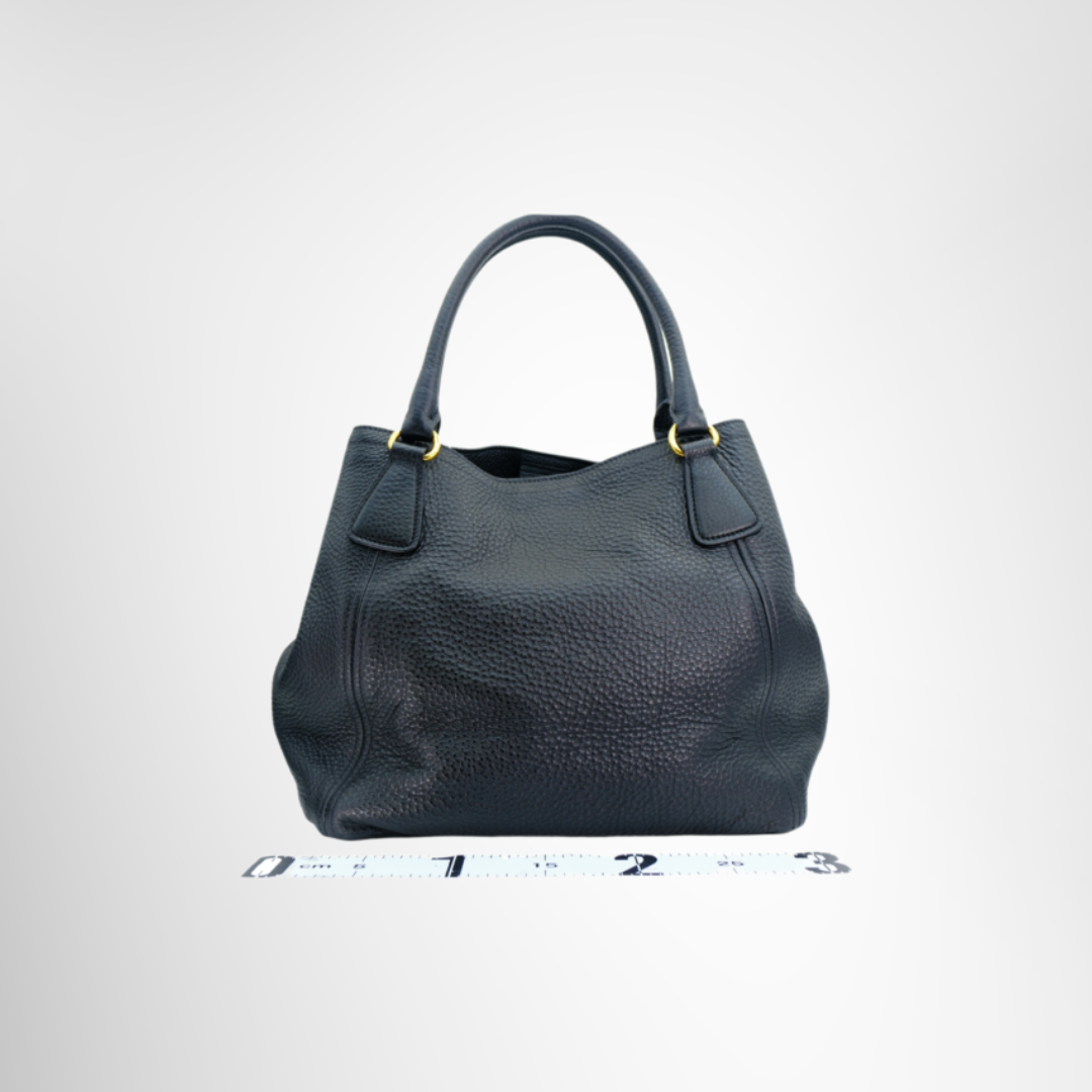 Prada Preowned Luxury Vitello Daino Tote Bag Back View - Antonio & Co.