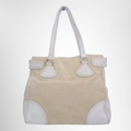 Prada Preowned Luxury White Canvas Leather Tote Bag Front Page - Antonio & Co.