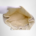 Prada Preowned Luxury White Canvas Leather Tote Bag Inside View - Antonio & Co.