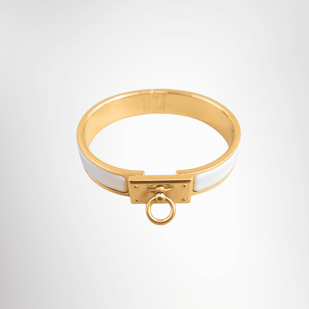 Hermès Relap Saphir Swift Mecki Rivale Gold x White Bangle