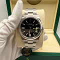 Rolex Preowned Luxury Watch Oyster Perpetual 41mm Black Dial Front View 2