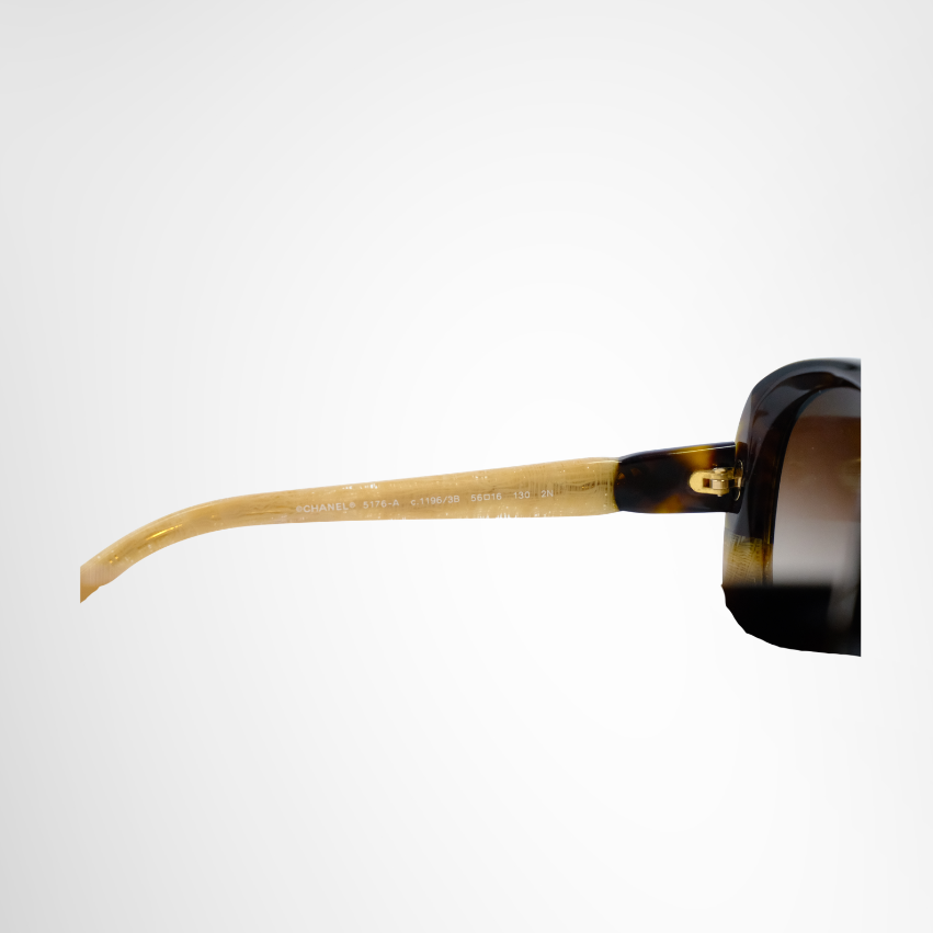 Two Tone Brown Beige Acetate Gradient Sunglasses
