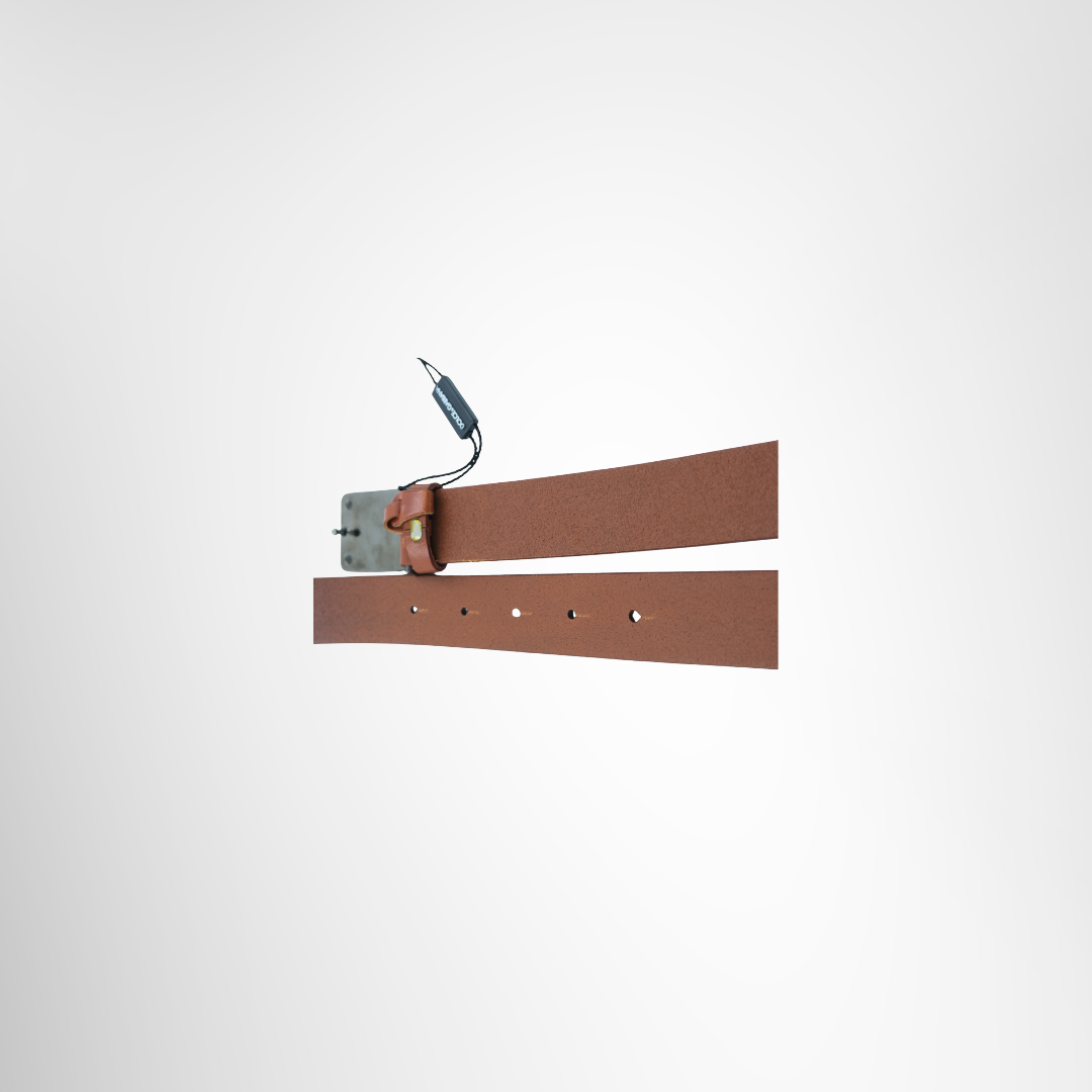 Logo Plate Leather Belt