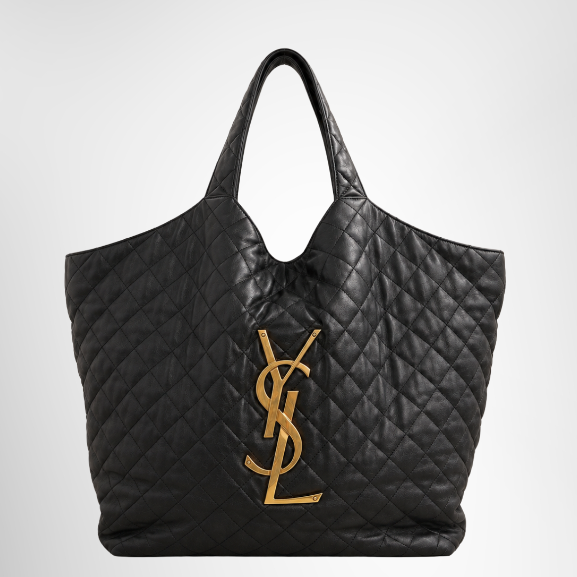 Saint Laurent Agal Quilted Leather Tote Bag – Black