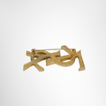 Saint Laurent Preowned Luxury Accessories Monogram Logo Cassandre Brooch Back View 2