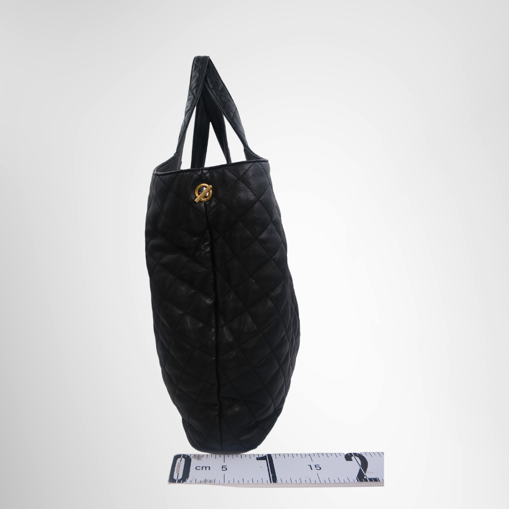 Saint Laurent Preowned Luxury Agal Leather Tote Bag Side View - Antonio & Co.